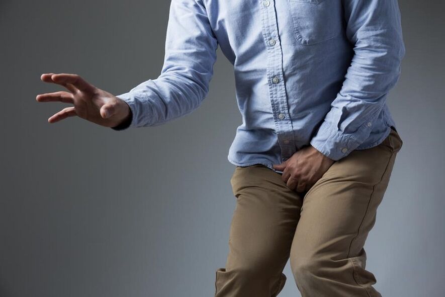 Pain in the groin as the symptom of the prostatitis
